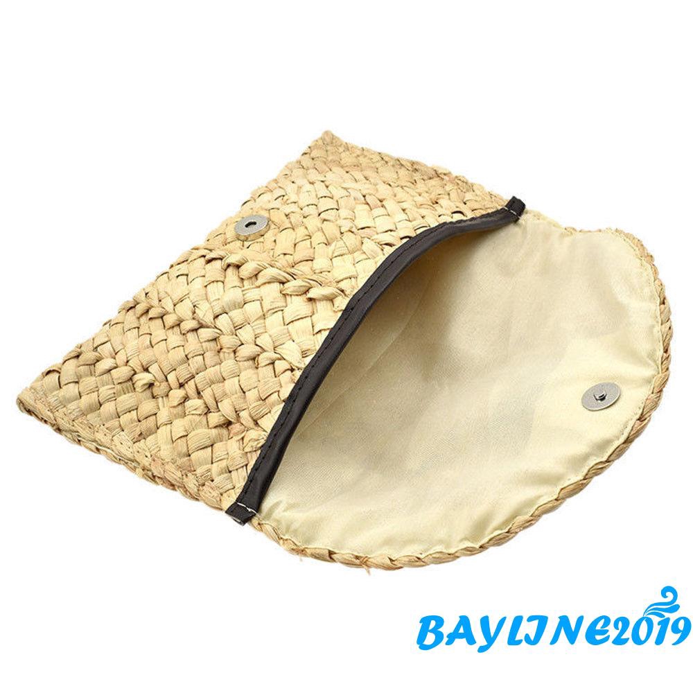 Túi cói đeo chéo phong cách bohemian thanh lịch dành cho nữ