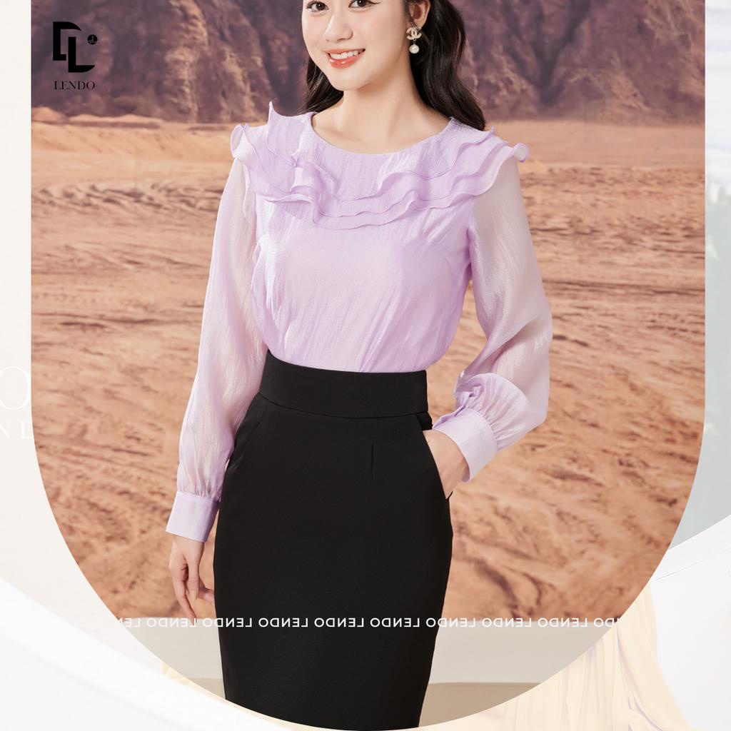 Chân Váy Bút Chì Dáng Dài Twill Silk LENDO CV230465