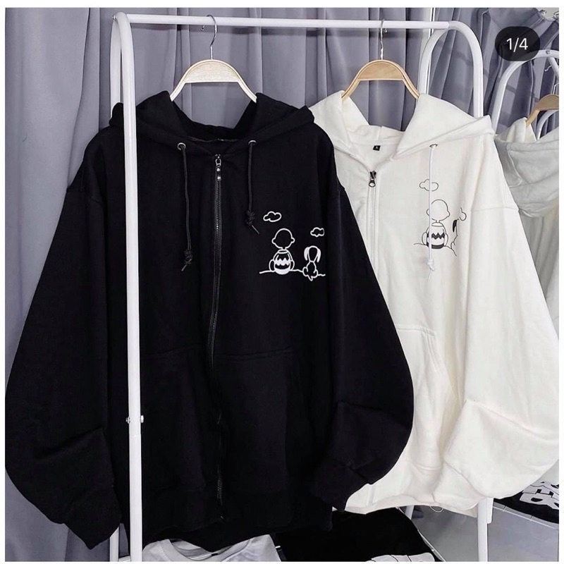 Áo khoác hoodie dây kéo Cậu bé và Cún,Oh No Ulzzang🌵Hodie nữ form rộng vải nỉ chất đẹp rẻ không xù lông BST thu đông | BigBuy360 - bigbuy360.vn