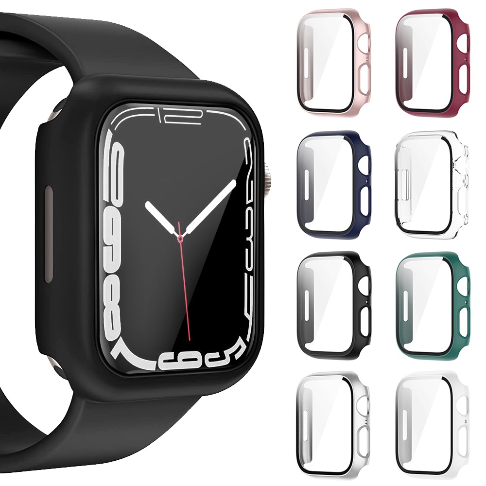 Kính Cường Lực + Ốp Bảo Vệ Mặt Đồng Hồ iwatch 7 / 6 / Se / 5 / 4 / 3 / 2 / 1 iwatch 45mm 41mm