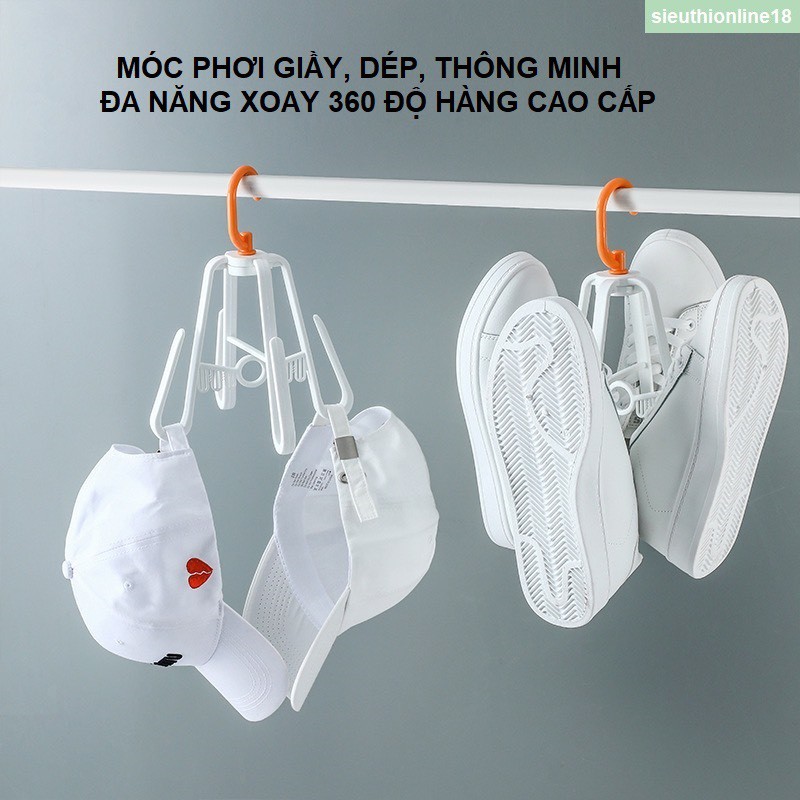 Móc Phơi Giầy, Dép, Thông Minh Đa Năng Xoay 360 Độ, Hàng Cao Cấp