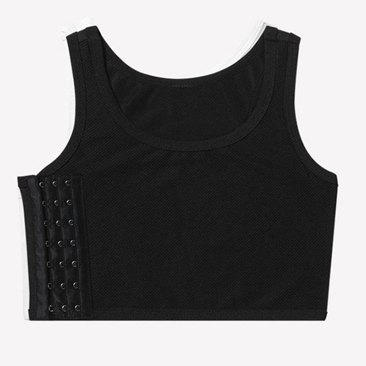 Áo nịt ngực tomboy có bản nịt phía trước ba lỗ ngắn có viền mặc thoải mái