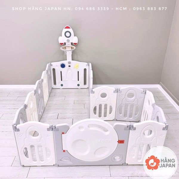 Quây cũi nhựa Holla tên lửa gấp gọn kích thước1.6m*2m an toàn cho bé tặng thảm và bóng