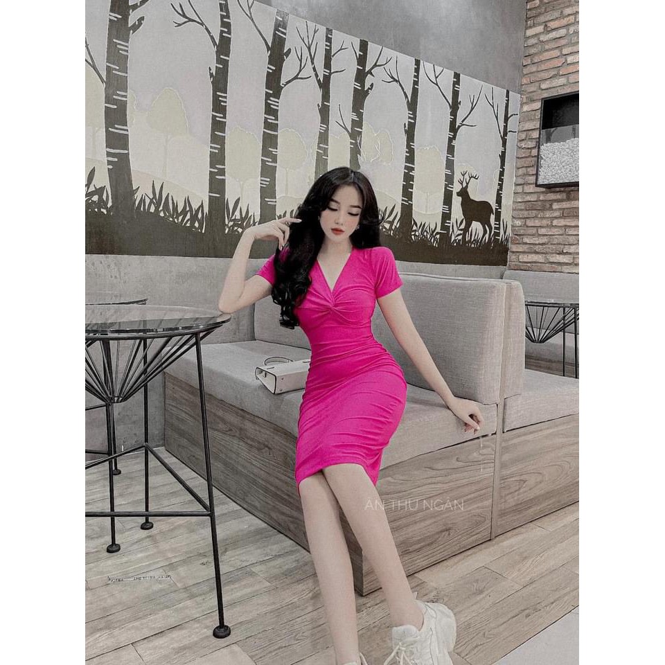 [MẪU MỚI] Đầm Body Xoắn Ngực Tay Ngắn Thun Borip Thích Hợp Mặc Đi Tiệc Đi Làm Đi Chơi Phù Hợp Với Mọi Phong Cách | BigBuy360 - bigbuy360.vn