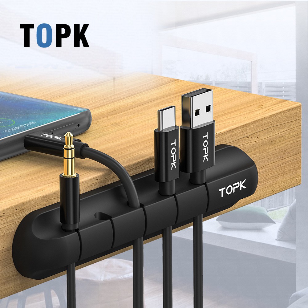 Kẹp để bàn TOPK, Giá đỡ dây ,Sắp xếp dây cáp chuột bàn máy tính