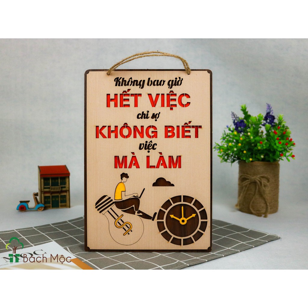 Bảng gỗ khẩu hiệu trang trí văn phòng, slogan tạo động lực làm việc nhiều mẫu độc đáo