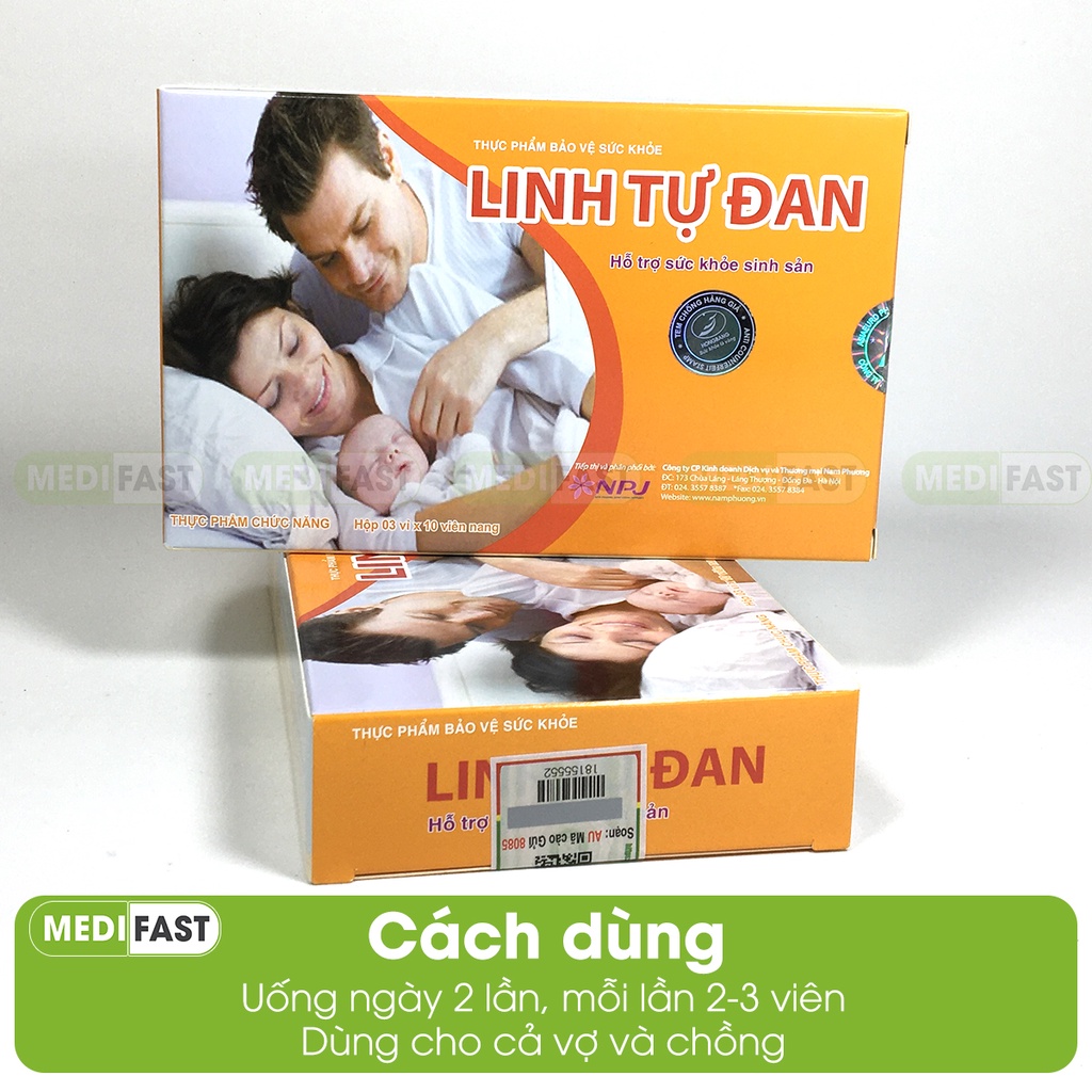 Linh Tự Đan - hỗ trợ giảm vô sinh, hiếm muộn cho cả vợ và chồng - Hộp 30 viên từ thảo dược - có tem tích điểm
