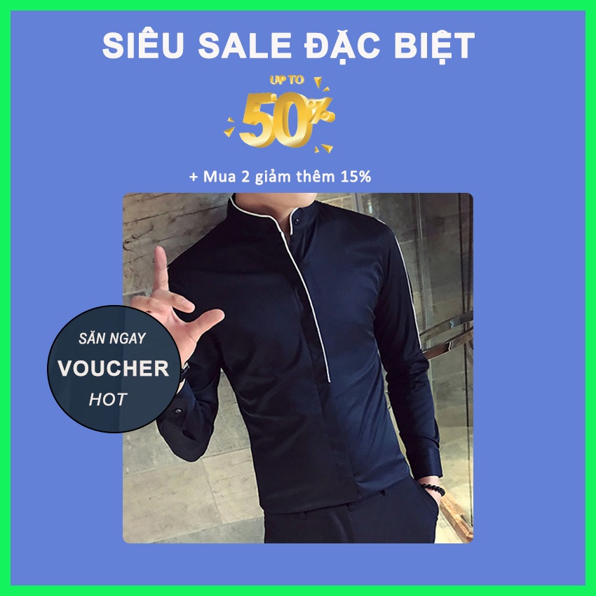 Áo sơ mi nam đơn giản phối kiểu áo khoác, phong cách độc đáo mà lại sang trọng h19
