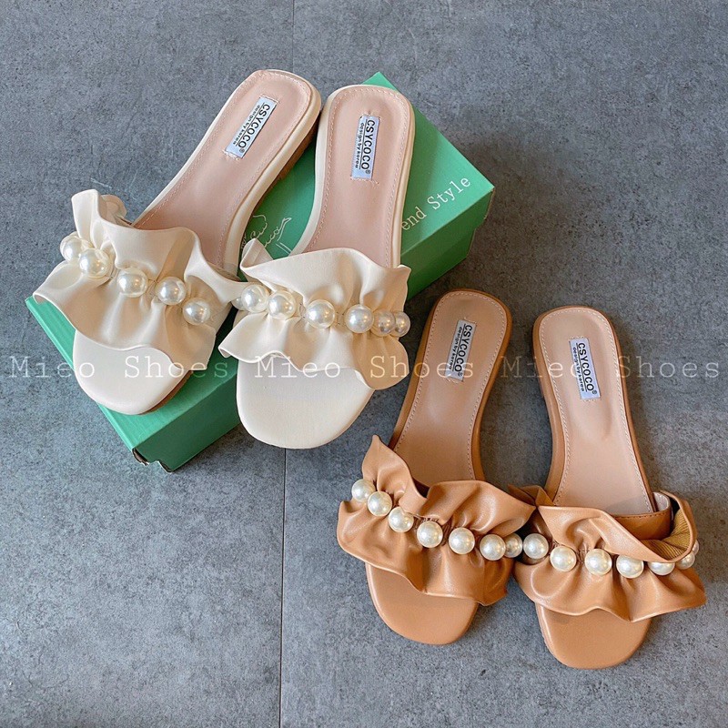 DÉP NGỌC QUAI BÈO LOẠI XỊN NHẤT Q C MIEO SHOES ( D598 D613 )