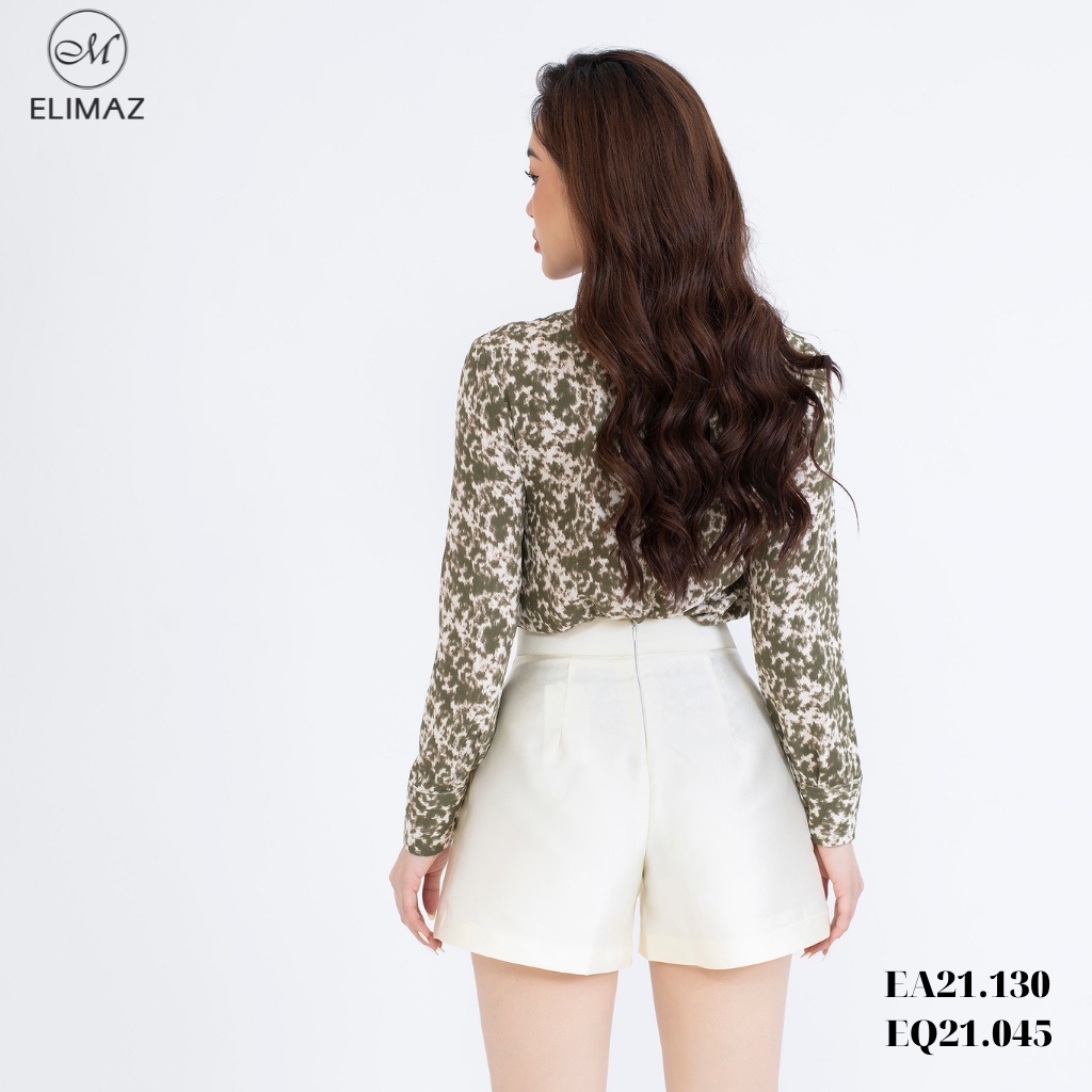 Quần sooc nữ Elima bóng xếp ly eo EQ21.045