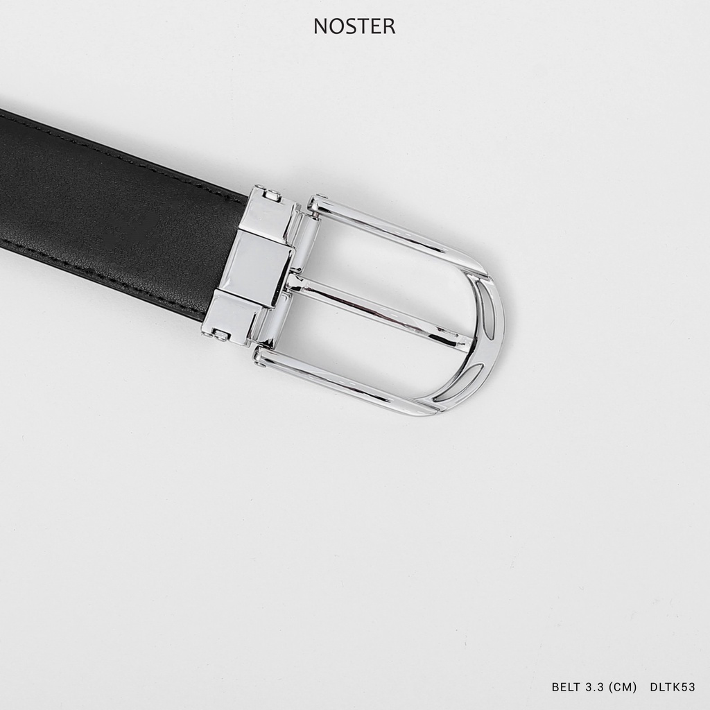 Thắt lưng da nam, dây nịt nam, mặt khóa tròn bản 3.3 cm  - Thương hiệu NOSTER mã DLTK53