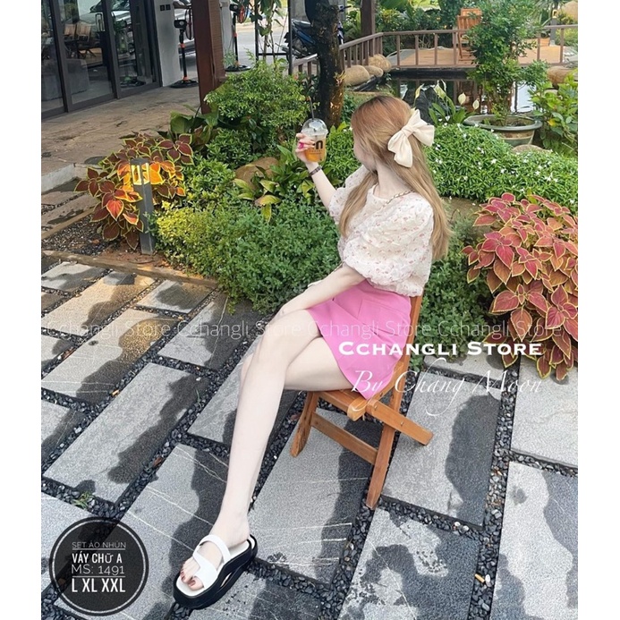 BIGSIZE Set xốp hoa chân váy 55-95kg