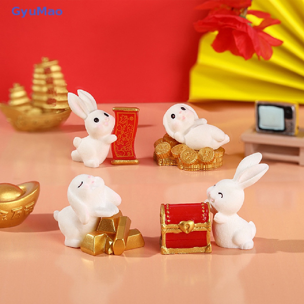1 Thỏ May Mắn Bằng Nhựa Resin Trang Trí Tiểu Cảnh Diy