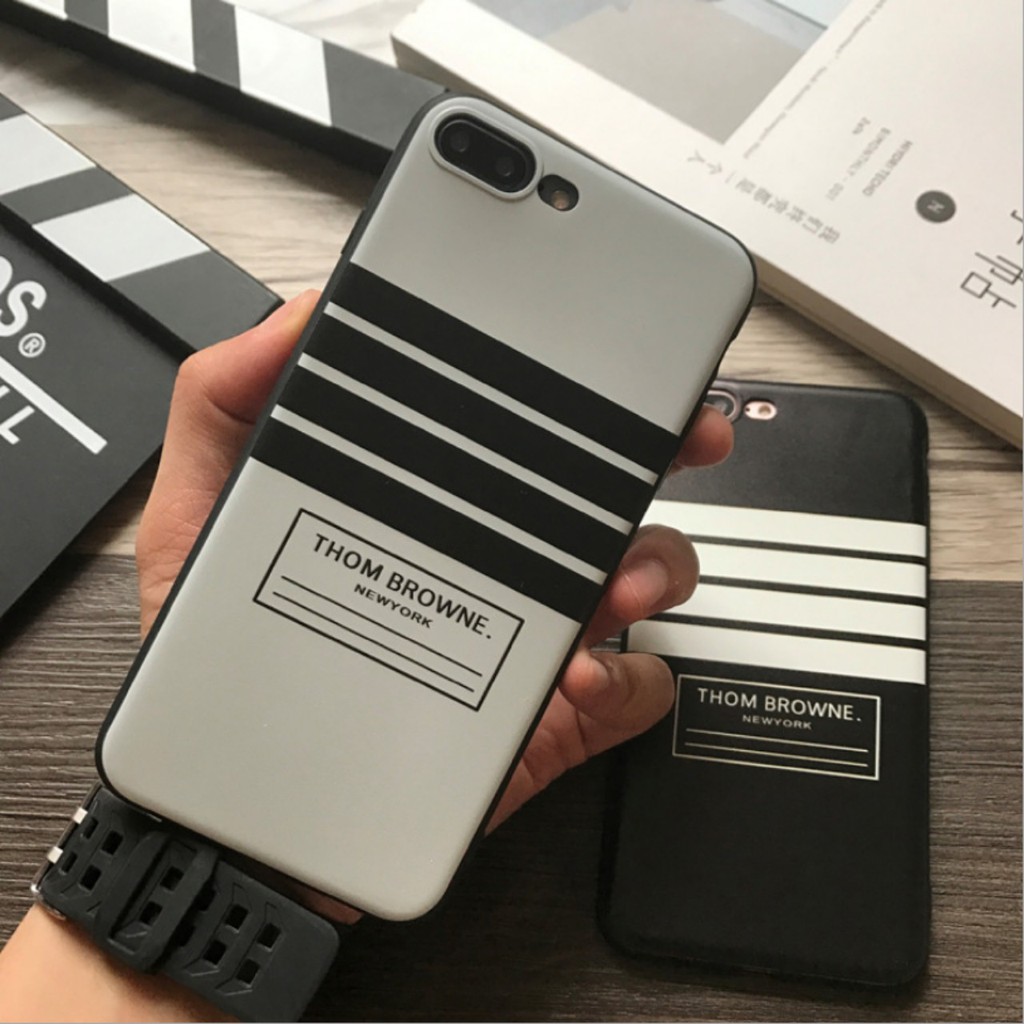 (giá tận xưởng ) ốp lưng dẻo sọc chữ đen trắng ip 6,7,8