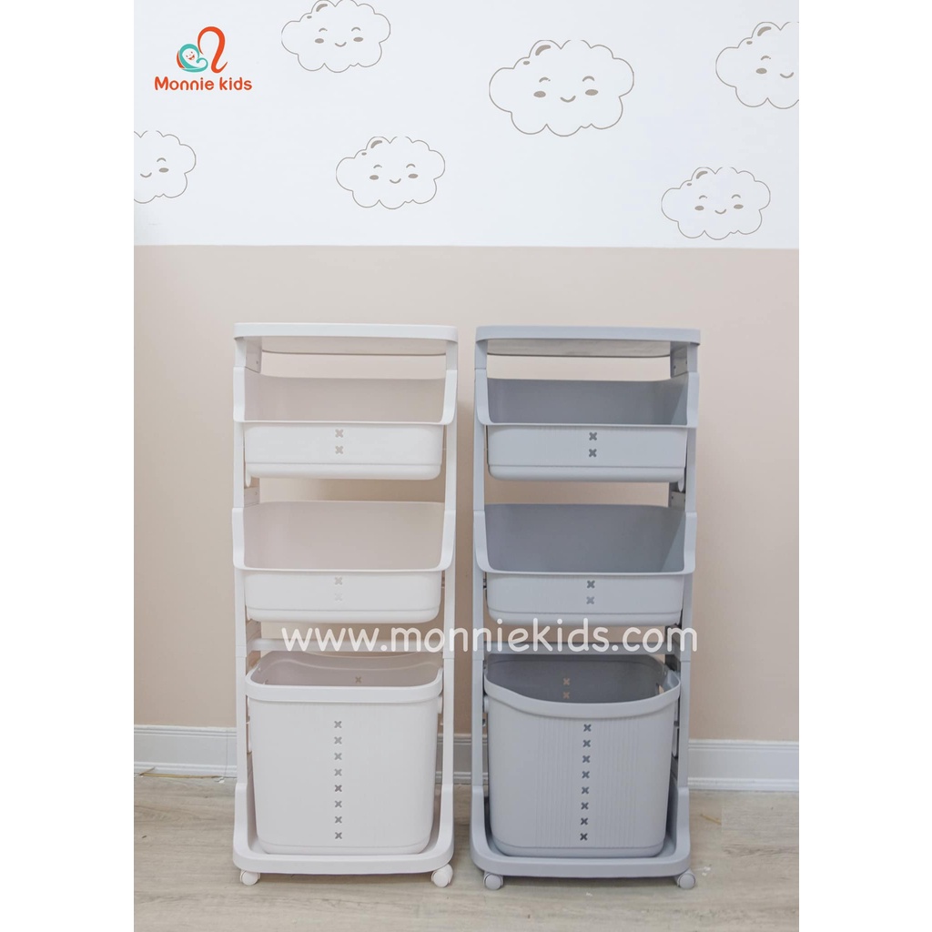 Kệ Nhựa Plastic MONMON 3 Tầng - 104x44x26 TB078