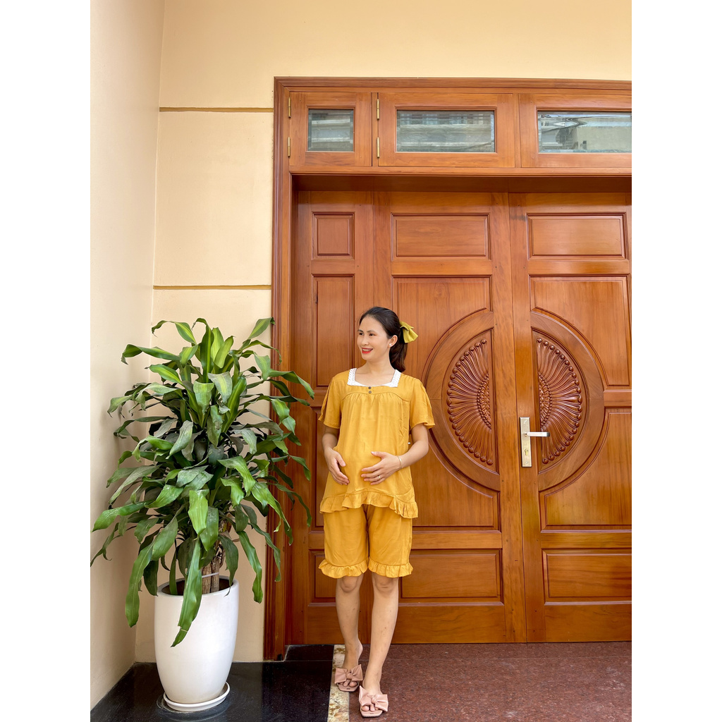 Bộ đồ bầu LỬNG 3 KHUY chất đũi cao cấp mềm mát mùa hè BL832