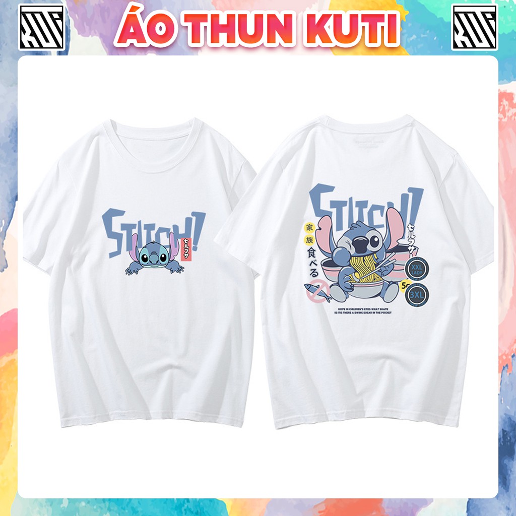 Áo Thun Tay Lỡ STITCH EAT Unisex Kuti Basic Tee Phông Trơn Nam Nữ Form Rộng Oversize 6 Màu Phong Cách Ulzzang Hàn Quốc