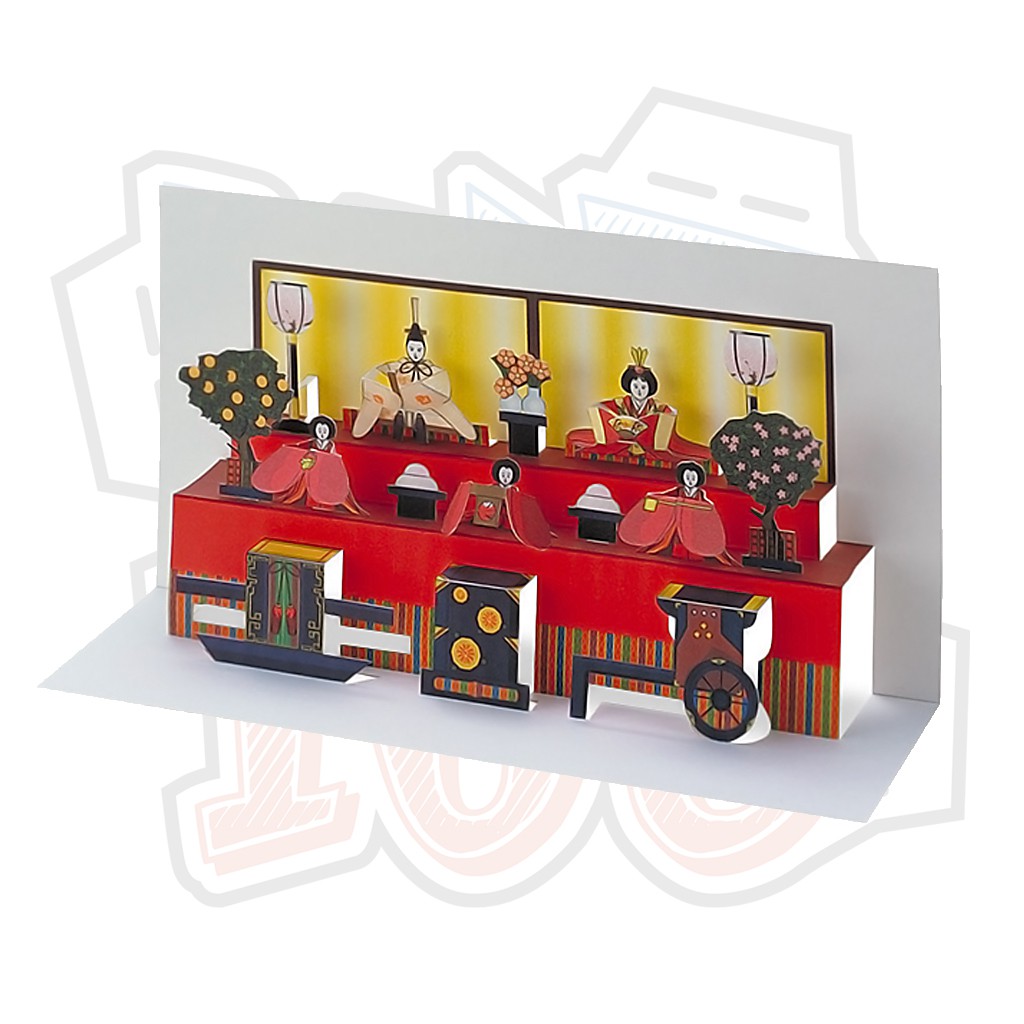 Mô hình giấy Nhật Bản Búp bê Momo no sekku - Hina doll