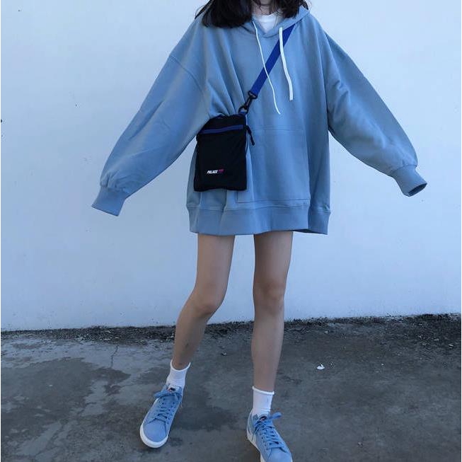 Áo khoác Hoodie tay dài màu trơn phong cách Hàn Quốc Cao Cấp | BigBuy360 - bigbuy360.vn