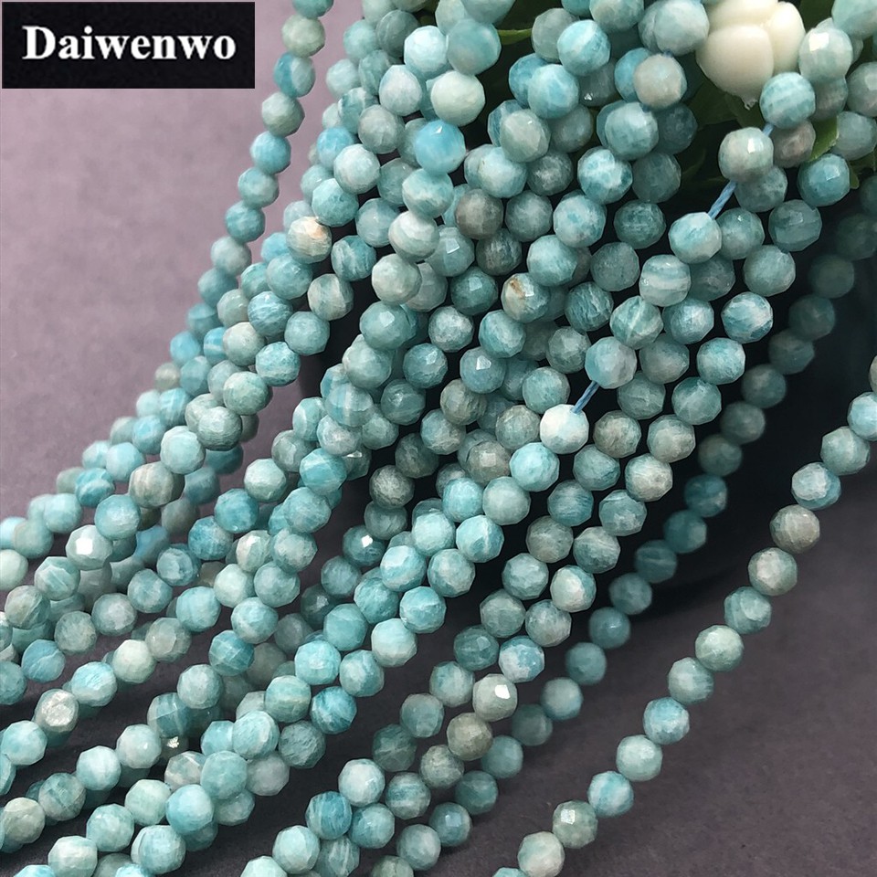 Chuỗi hạt Amazonite 2/3/4mm tự nhiên lấp lánh DIY