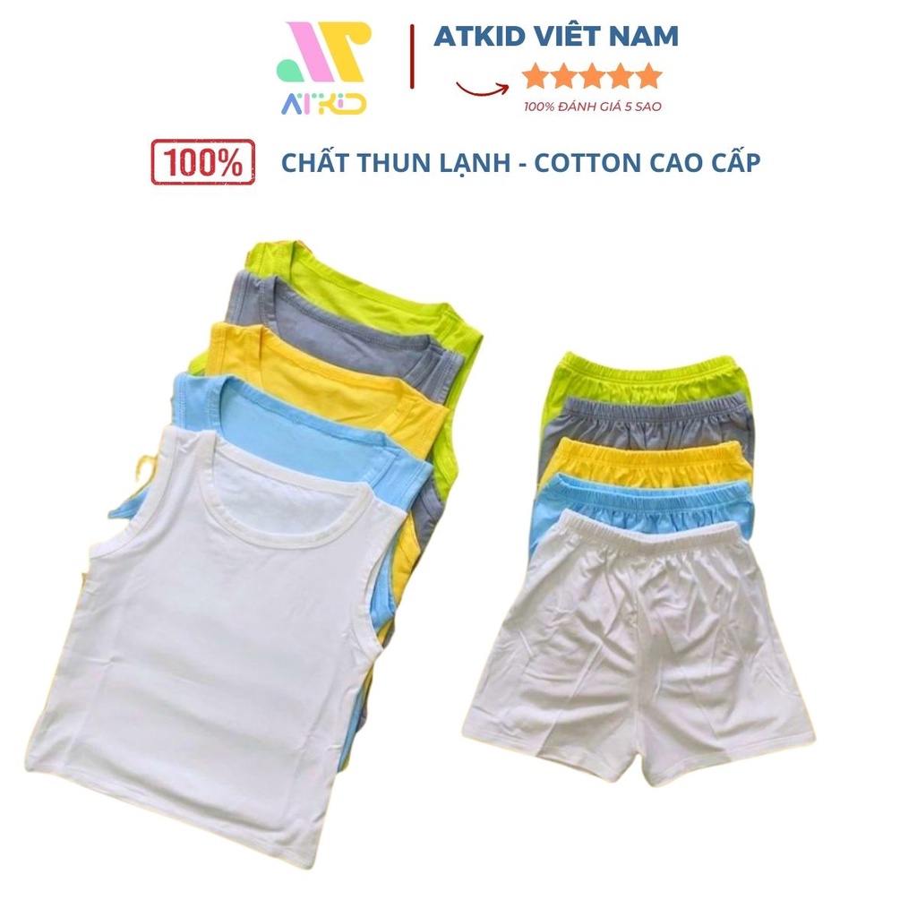 Bộ minky mom chip cạp cao cho bé trai bé gái, quần áo trẻ em cao cấp, bộ cộc tay chất liệu mềm mịn thoải mái ATKID