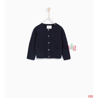 [6-13kg] Áo Khoác Len Bé Gái Zar- Navy