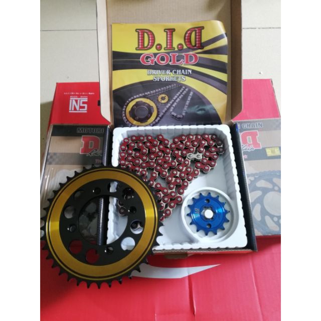 Nhông sên dĩa 2 màu dành cho exciter 135 150 winner raider sên nhập khẩu Indonesia dĩa trui xi 2 màu sên nhập khẩu