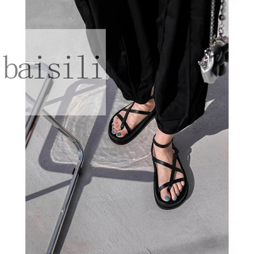 SANDAL XUỒNG BAISILI - GIÀY THỜI TRANG NỮ DÂY NGANG MẢNH XỎ NGÓN NỮ TÍNH ĐẾ BẰNG BS220830