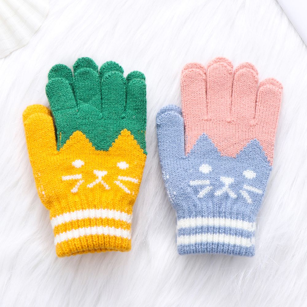 Găng tay len cashmere dày giữ ấm mùa đông dễ thương cho bé MIHAN1 4-10 tuổi