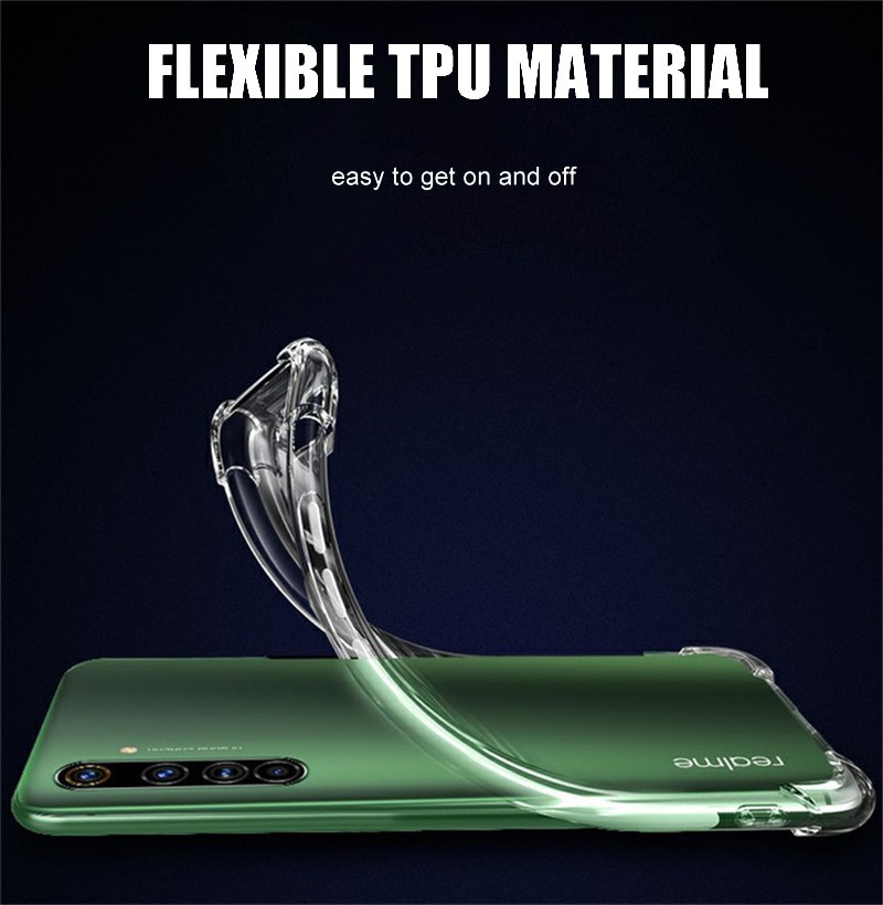 Ốp điện thoại silicon trong suốt chống sốc cho Oppo Realme X50 Pro 5g