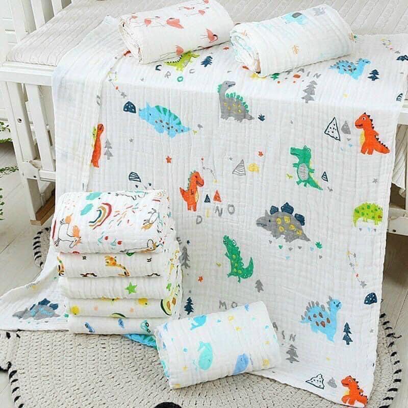 Khăn Xô Tắm 6 lớp❤ 100% Chất Siêu Mềm ❤, Cỡ Đại 120x120. Khăn Xô Đa Chức Năng Có 2 Loại Có Viền Và Không Viền