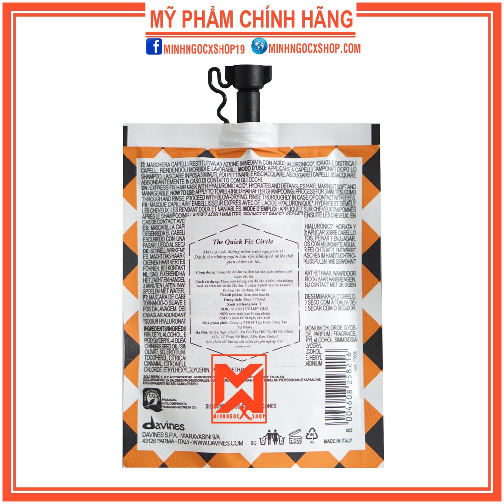 Mặt nạ phục hồi nhanh 3 phút THE QUICK FIX CIRLE 50ml chính hãng