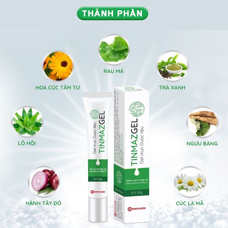 Tinmazgel Chấm Mụn Trứng Cá Giảm Thâm Nám, Sẹo - Thành Phần Tự Nhiên, Lành Tính Dùng Cho Mọi Loại Da - 20g