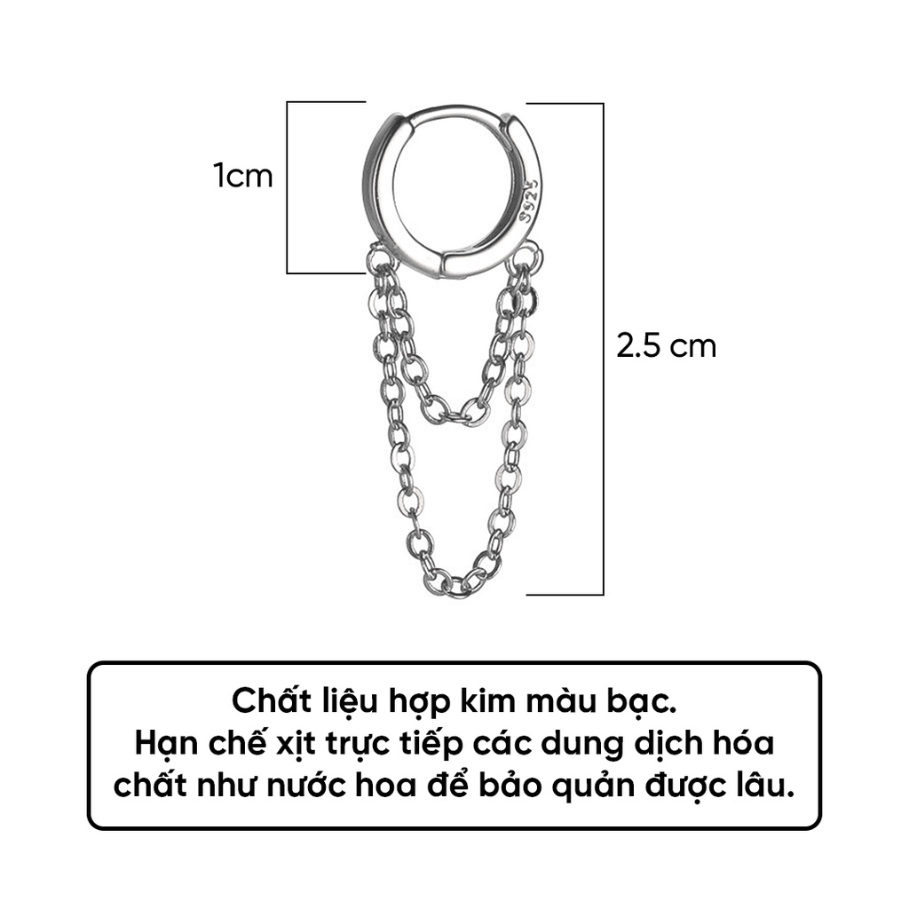 Khuyên Tai Bông Tai Nữ Tròn 2 Dây Phong Cách Nữ Tính Hàn Quốc H31