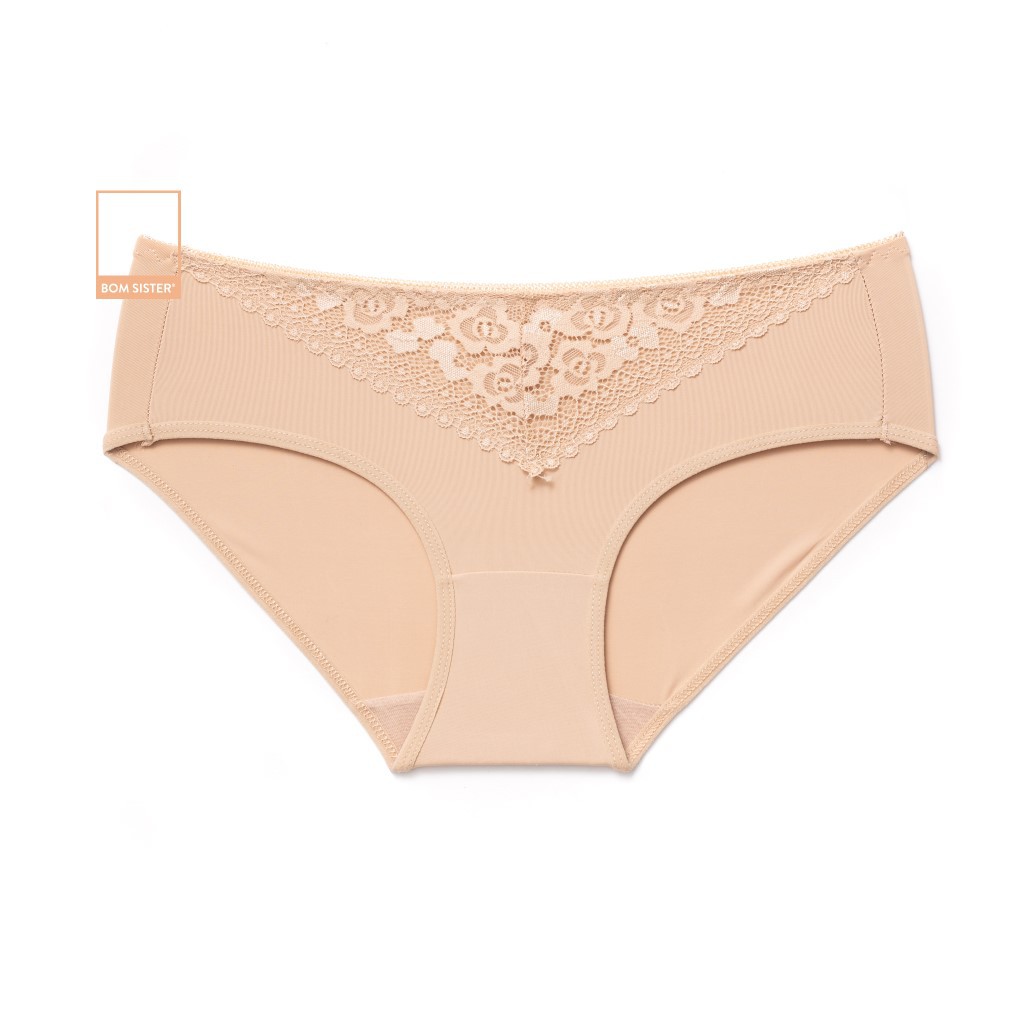 [Mã FAMALLT5 giảm 15% đơn 150k] Quần lót thun lạnh phối ren màu trơn BOM SISTER Q0303 | BigBuy360 - bigbuy360.vn