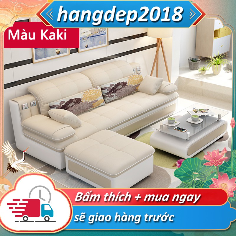 FU361 sofa ghế sô pha cho phòng khách căn hộ nhỏ 3 chỗ ngồi, có kèm phần kê chân, ghế dài kiểu dáng Bắc Âu