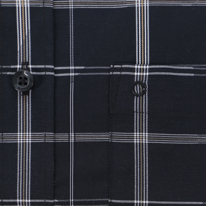 Áo sơ mi dài tay Nam Owen Bạc hà Regular Fit Đen trắng nâu - AR22634DT