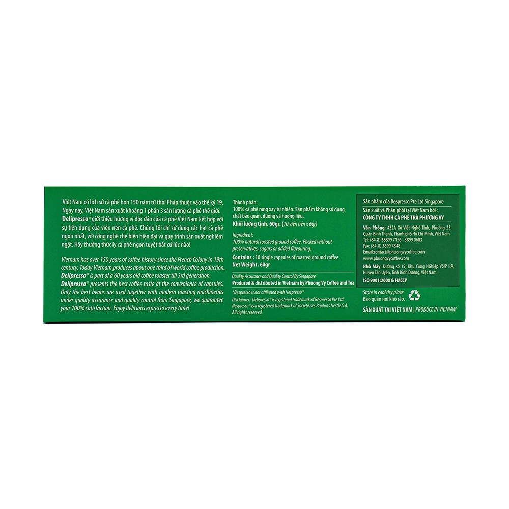 Capsules - Italiano - 10 viên x 6g - Cà Phê Viên Nén Delipresso - Phương Vy Coffee | BigBuy360 - bigbuy360.vn