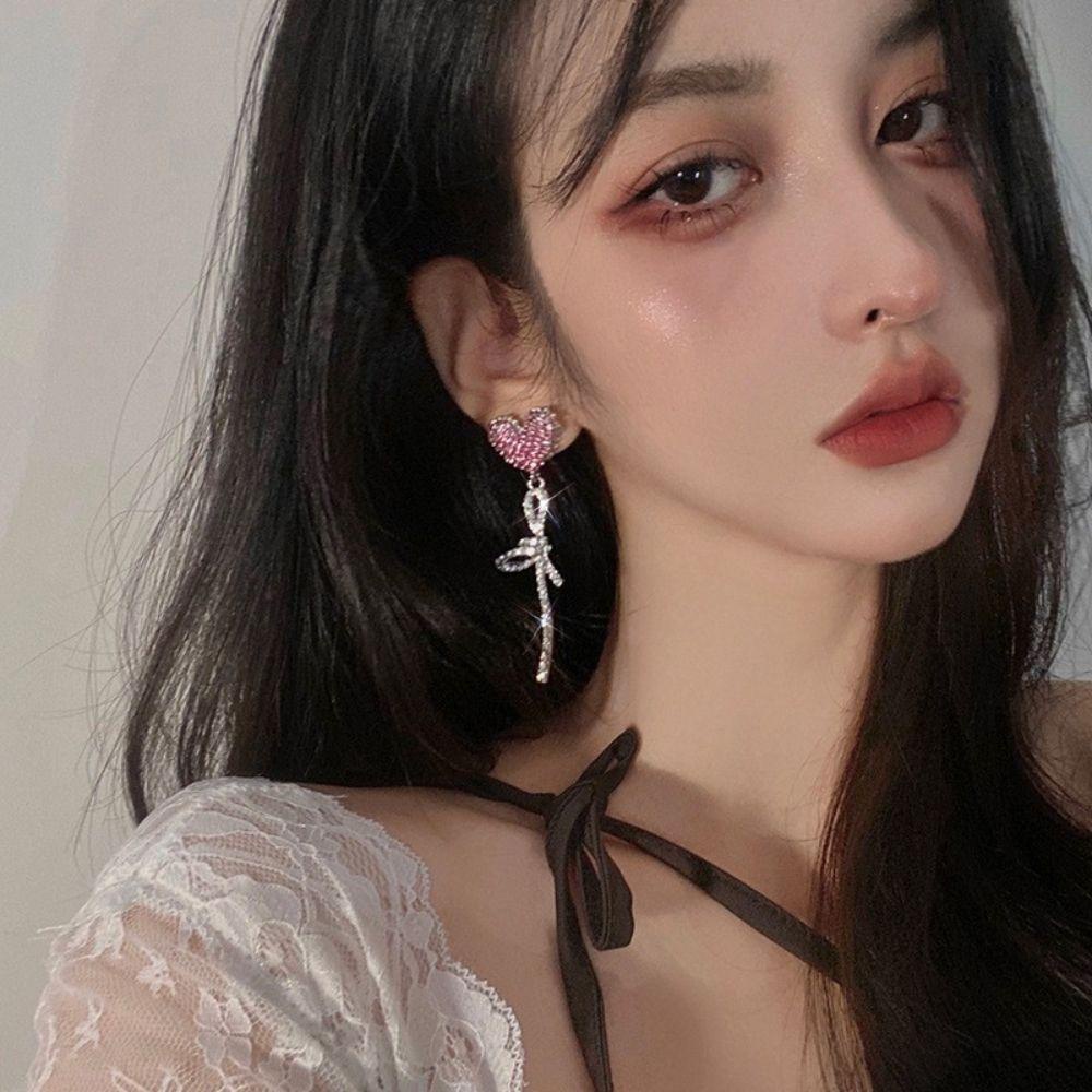 Bông Tai Hình Trái Tim Sáng Bóng Thời Trang VANES1