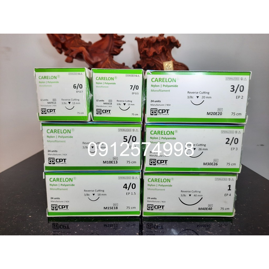 1 Tép Chỉ Nylon Từ 2/0 - 7/0 Cpt Khâu Vết Thương