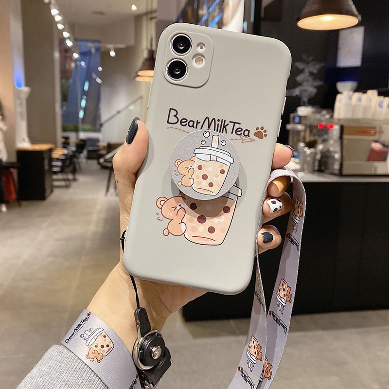 Ốp điện thoại silicone có giá đỡ WSS7 thích hợp cho IPHONE 6 6S PLUS 11 12PROMAX 7 8 PLUS SE X XR XS MAX 11 12 PRO MAX