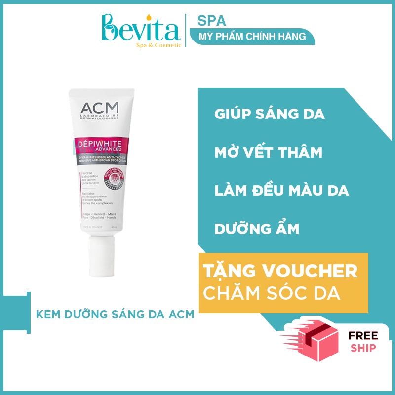 Kem dưỡng sáng da ACM Depiwhite Advanced Intensive Anti Brown Spot Cream 40ml, kem dưỡng giúp mờ tàn nhang - Bevita