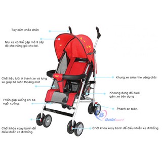 Xe đẩy em bé 630A kiểu lưới mùa hè