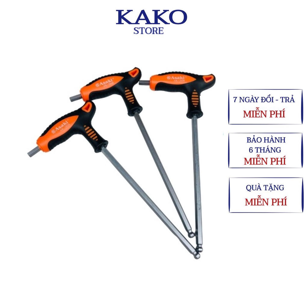 Tay vặn lục giác chữ T ASAKI 3mm-10mm, Kako Store