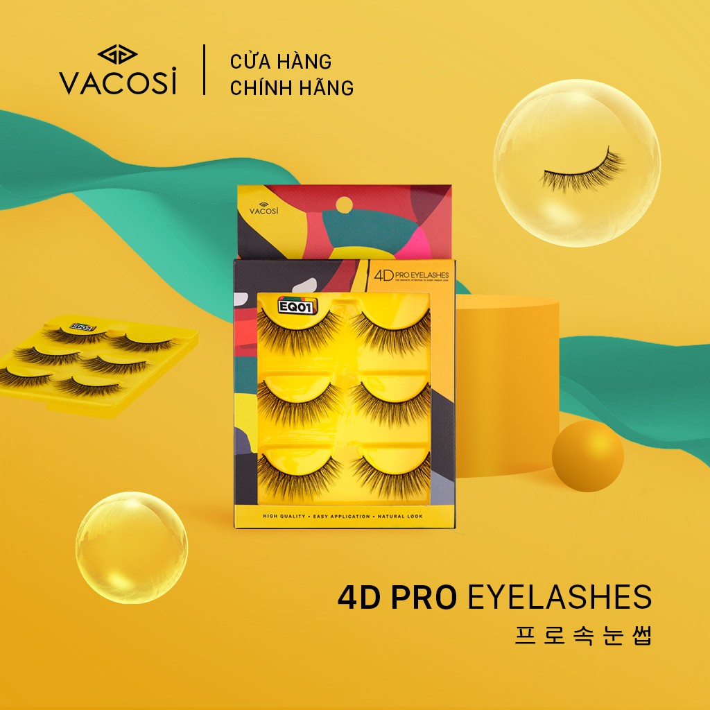 Lông Mi 4D VACOSI EN Mi Đan Tự Nhiên - VACOSI 4D Pro Eyelash EN01/02 - Lông Mi Giả 4D