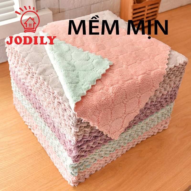 Khăn Lau Đa Năng Cỡ Lớn Siêu Mịn Bám Bụi Thấm Nước Jodily. Kt:26X26Cm