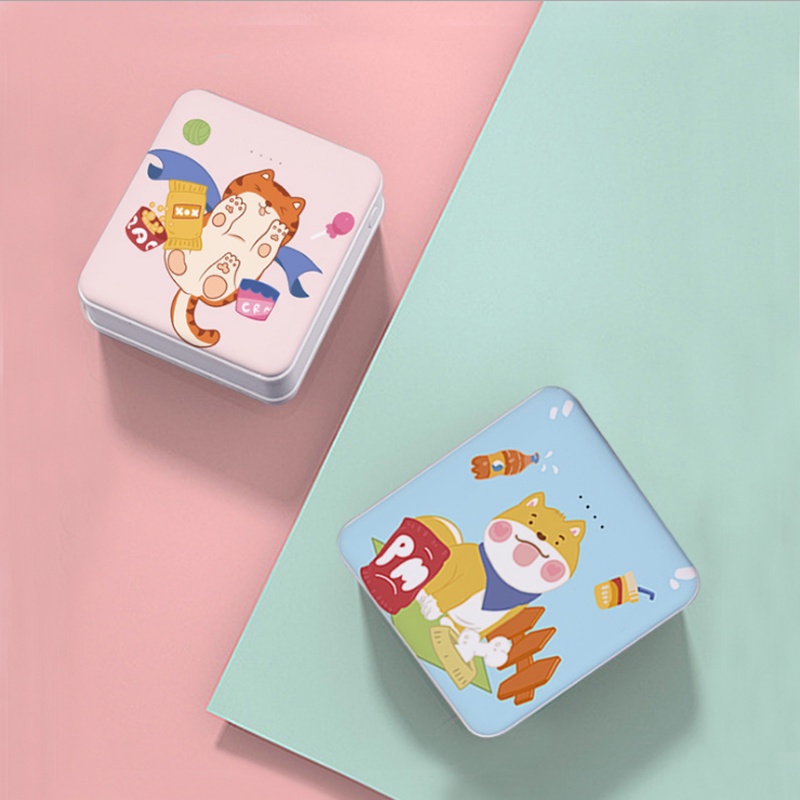 Sạc dự phòng KRECOO 10000mAh kiểu dáng mini in hình động vật dễ thương 2 cổng USB