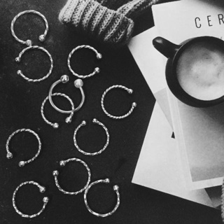 Nhẫn xoắn nụ 2 đầu (hở vòng)