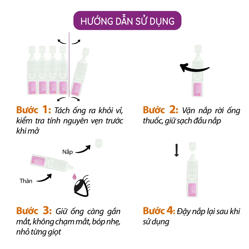 Nước Mắt Nhân Tạo Cho Trẻ Em Novotane Ultra 1ml Giúp Dưỡng Ẩm Mắt, giảm khô mắt, mỏi mắt, mờ mắt Novotane Ultra