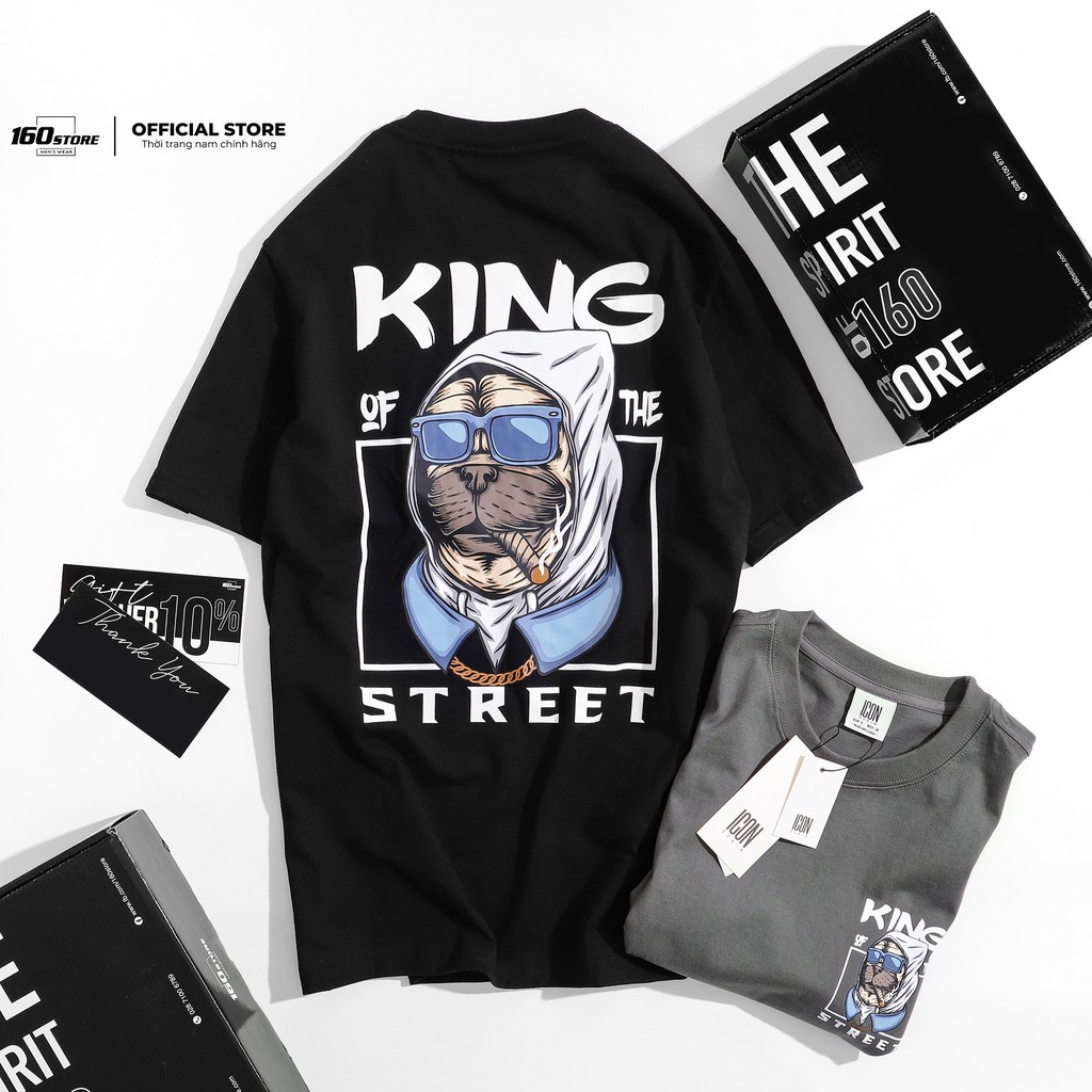 Áo Thun Nam, Áo Phông Nam Cổ Tròn ICON DENIM King Of The Street, Vải Cotton Co Giãn, Form Regular ATEC0002 160STORE | BigBuy360 - bigbuy360.vn